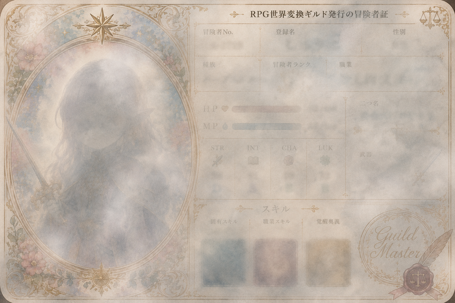 星霧に包まれた仮登録証プレビュー